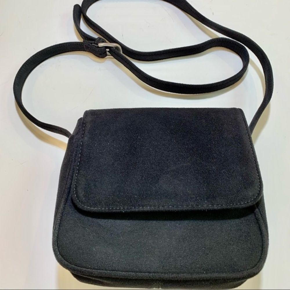 Amanda Smith Black‎ Suede Crossbody Purse
